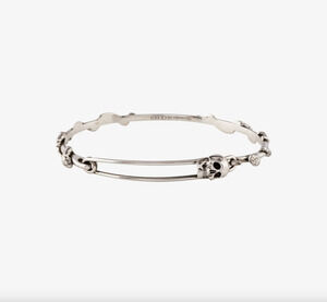 6904 - Alexander McQueen Skull Safety Pin Bangle Bracelet